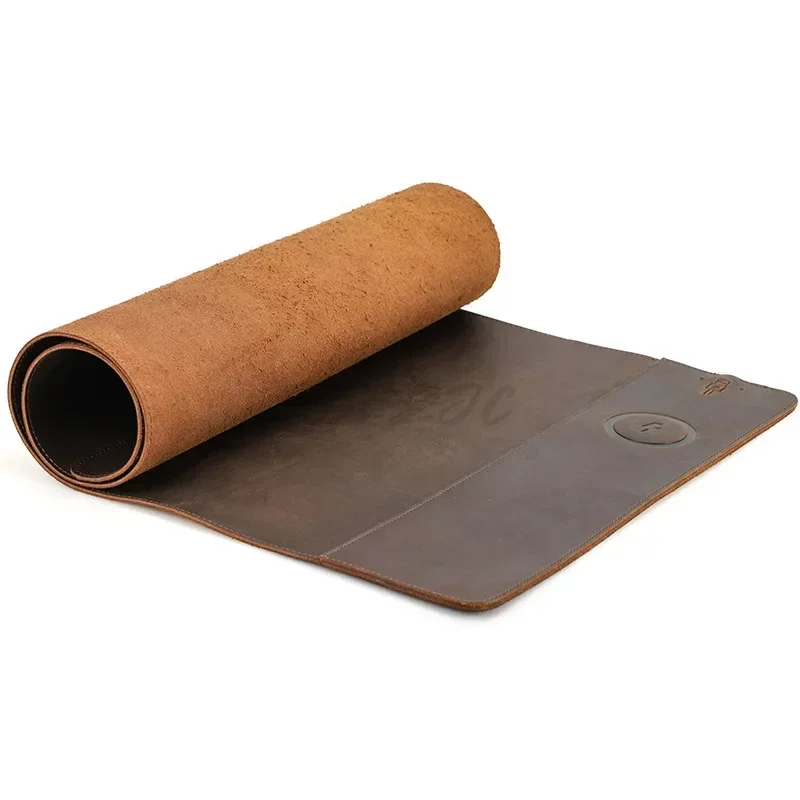 Desk Pad Leather Large - Vintage Cowhide Mouse Pad with Super