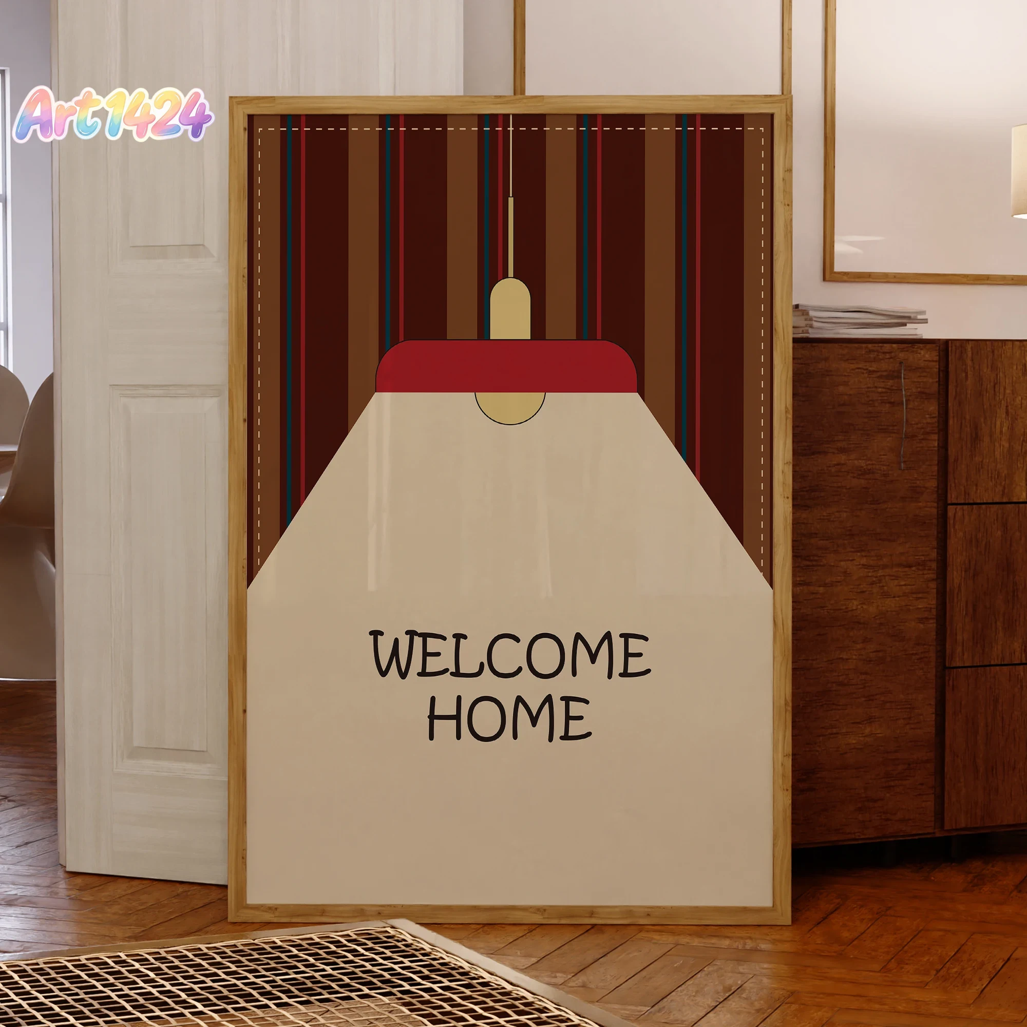 Desk Setup Poster - Modern Bauhaus Welcome Home Desk Lamp