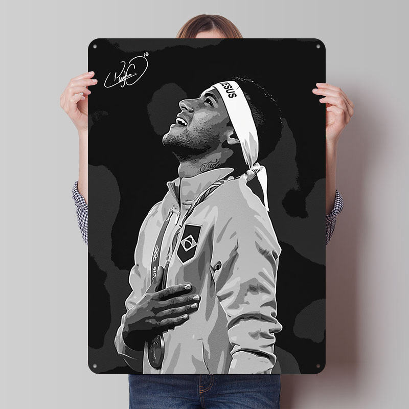 Desk Setup Poster - Neymar Jr. Portrait Poster Customized Vintage