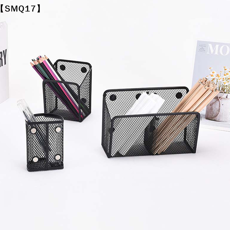 Pen Cup Magnetic - Magnetic Pencil Holder Stationery Storage Mesh