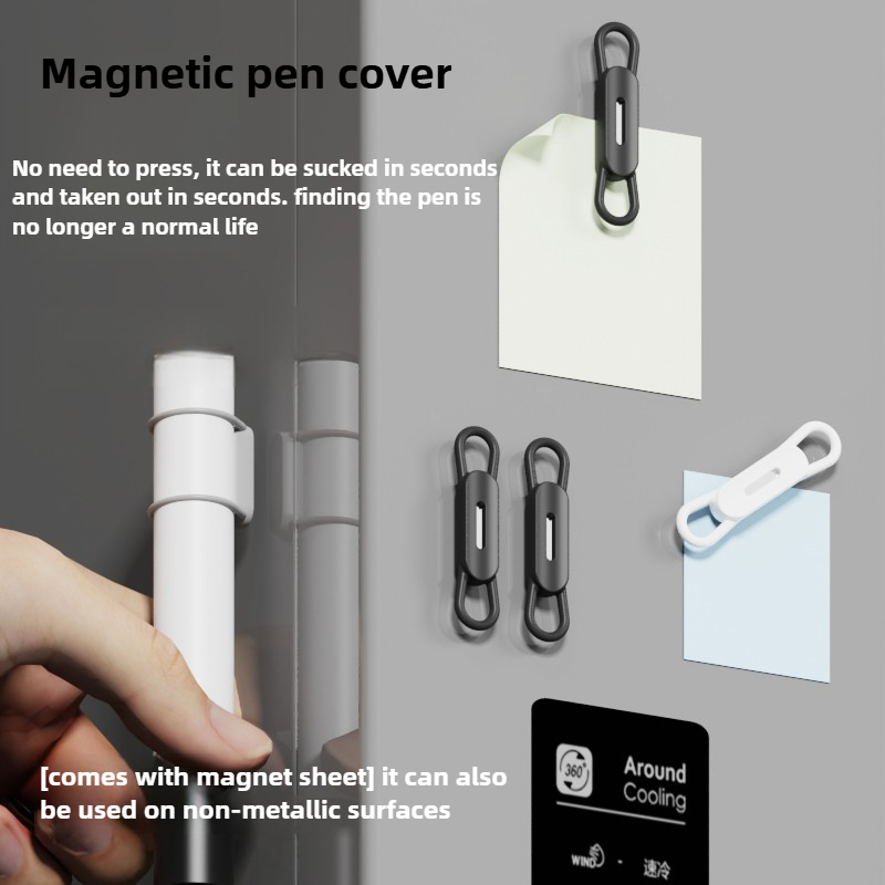 Pen Cup Magnetic - Flexible Silicone Magnetic Pen Clip Reusable