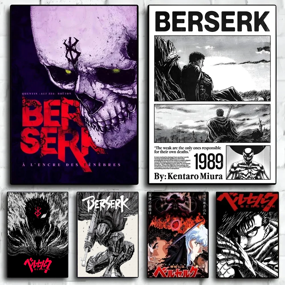 Desk Setup Poster - A4 Wooden Photo Frame Anime Berserk