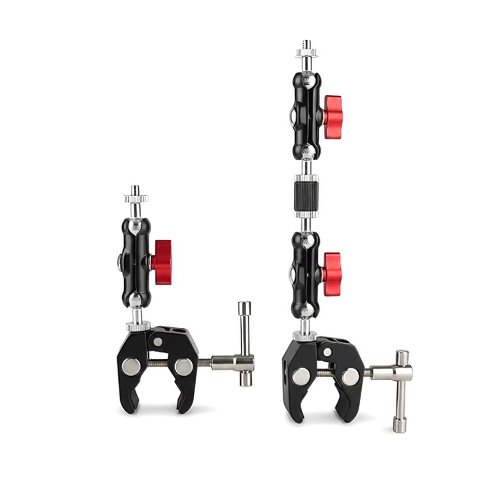 Monitor Arm Clamp - 1/4Camera Metal Super Clamp with Double