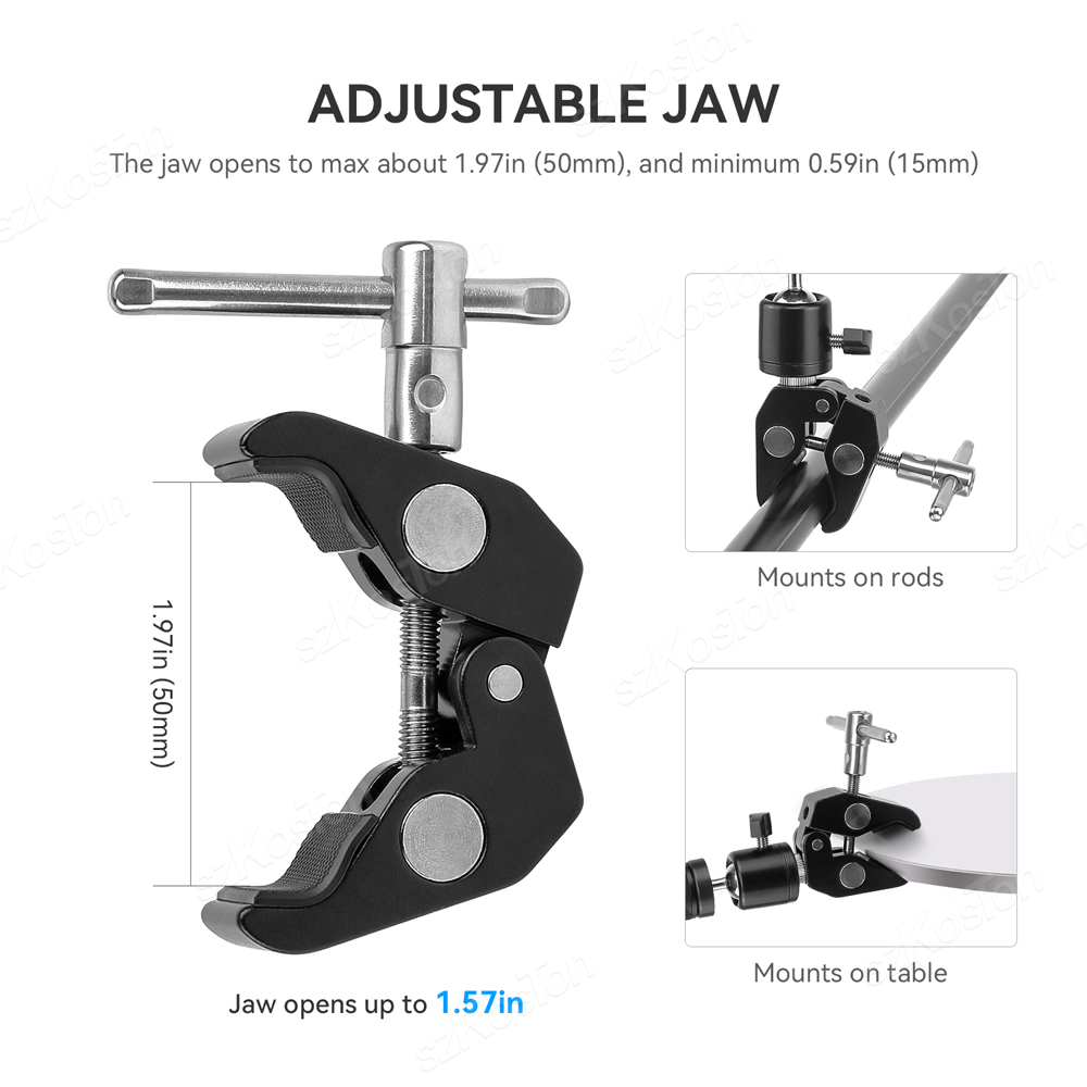 Camera Metal Super Clamp 360°  - Monitor Arm Clamp 评论和价格