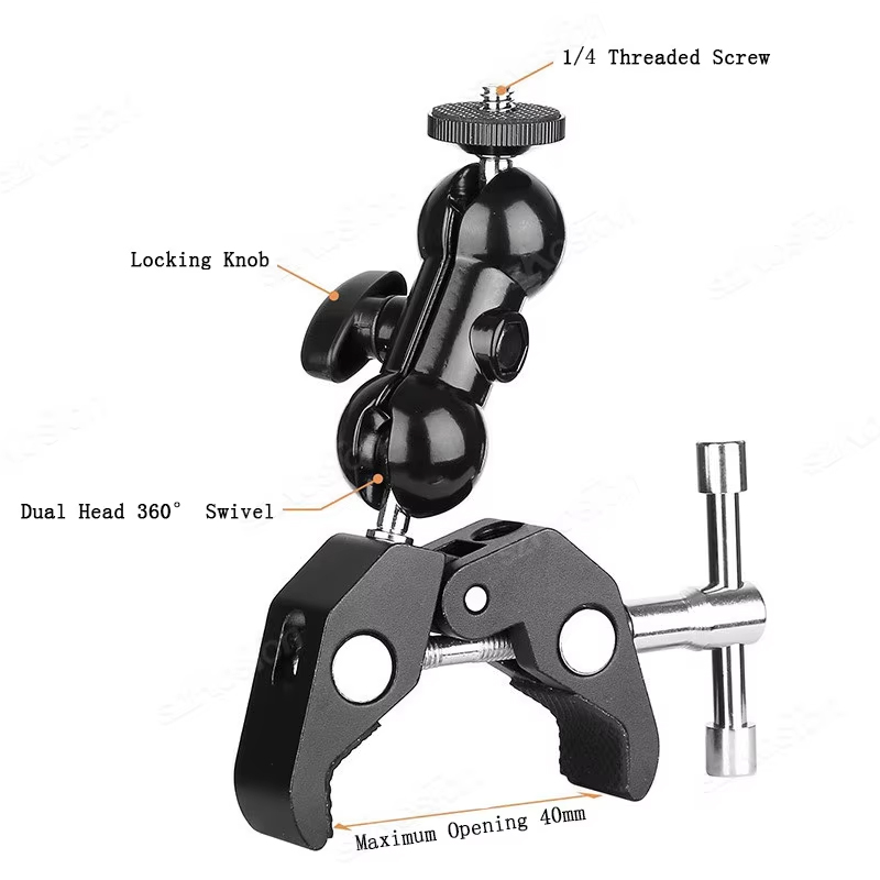 Camera Metal Super Clamp 360°  - Monitor Arm Clamp 评论和价格