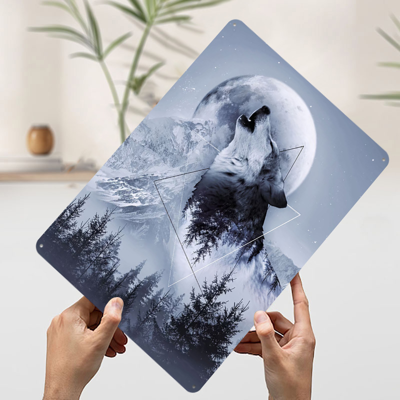 Howl With the Wolf Tin Poster  - Desk Setup Poster 评论和价格