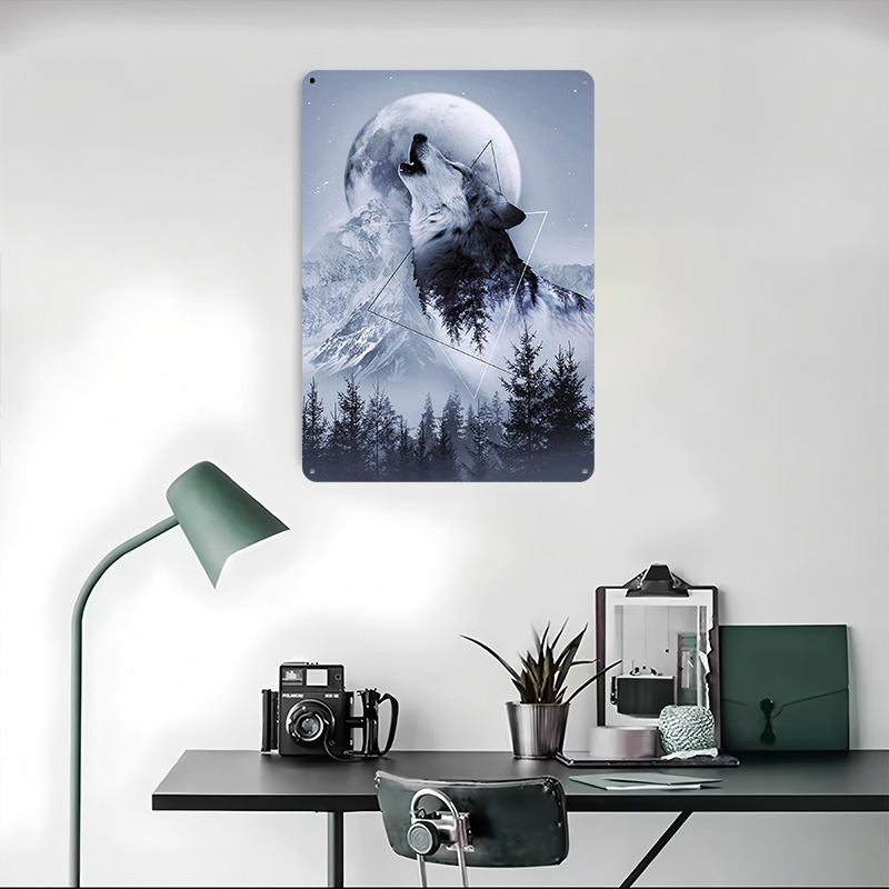 Howl With the Wolf Tin Poster  - Desk Setup Poster 评论和价格