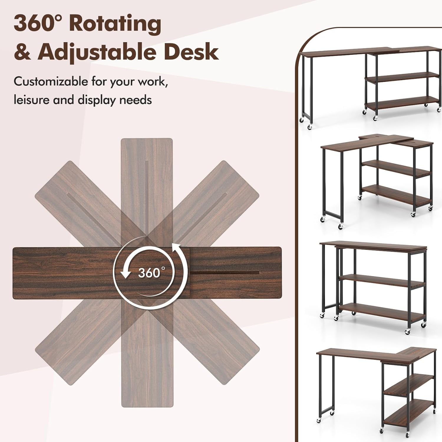 360° Rotating Side Table with  - Desk Setup Maker 评论和价格