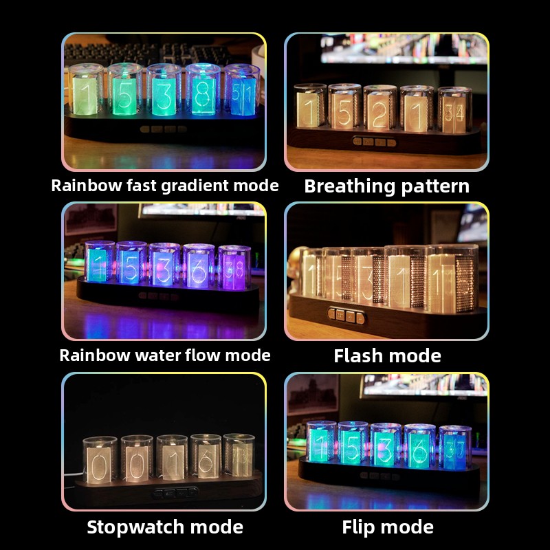 LED Nixie Tube Clock RGB Gamin - Desk Setup Youtube 评论和价格