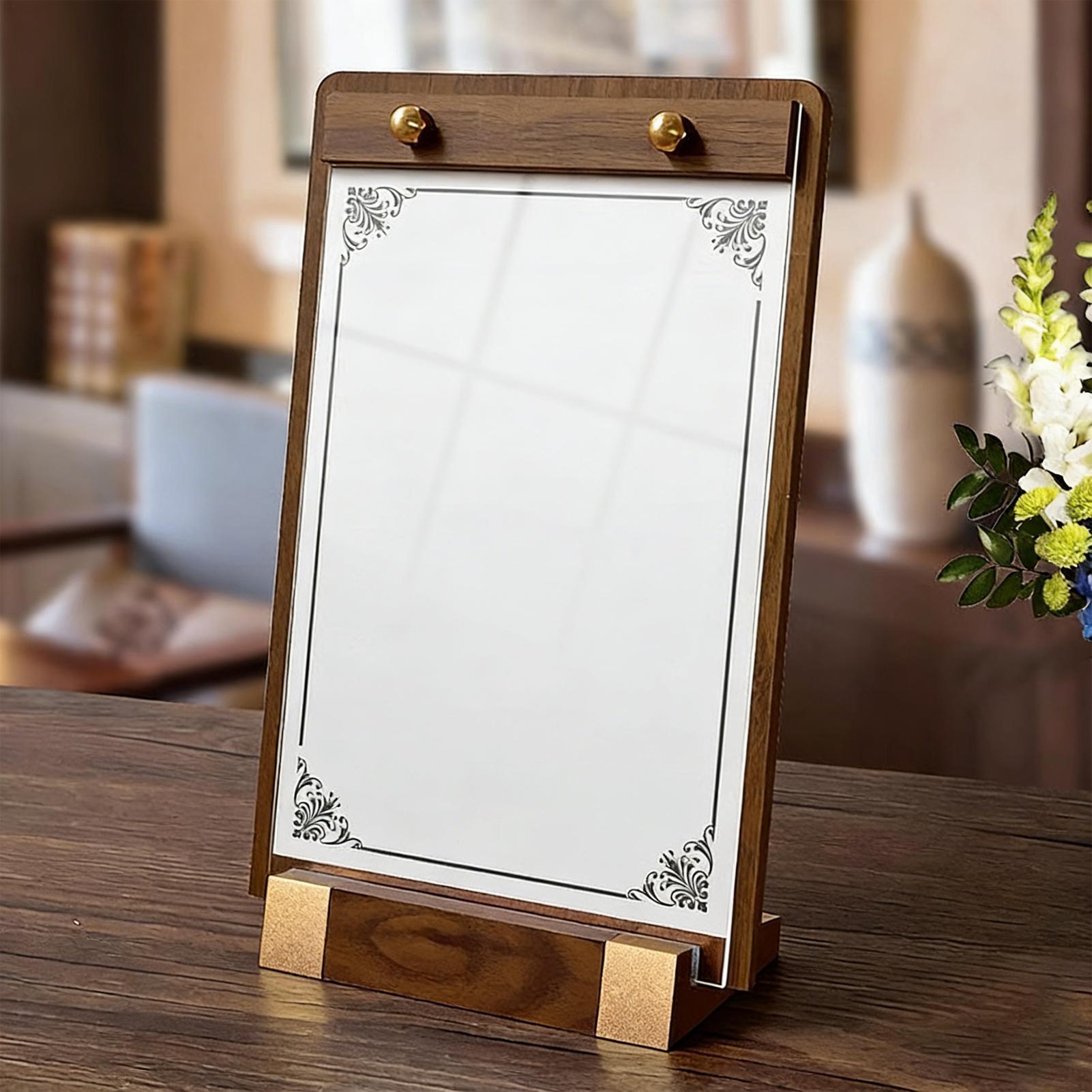 Acrylic Sign Holder Walnut Bas - Desk Setup Poster 评论和价格