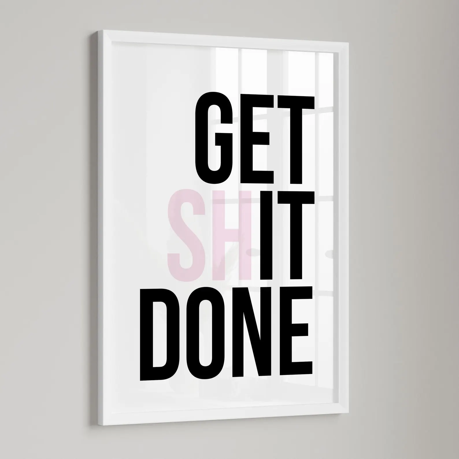 Get Shit Done, Office Art, Mot - Desk Setup Poster 评论和价格